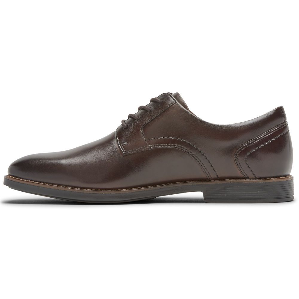 Rockport Lace Up For Mens Dark Brown - Slayter Plain Toe Shoe - HB4581326